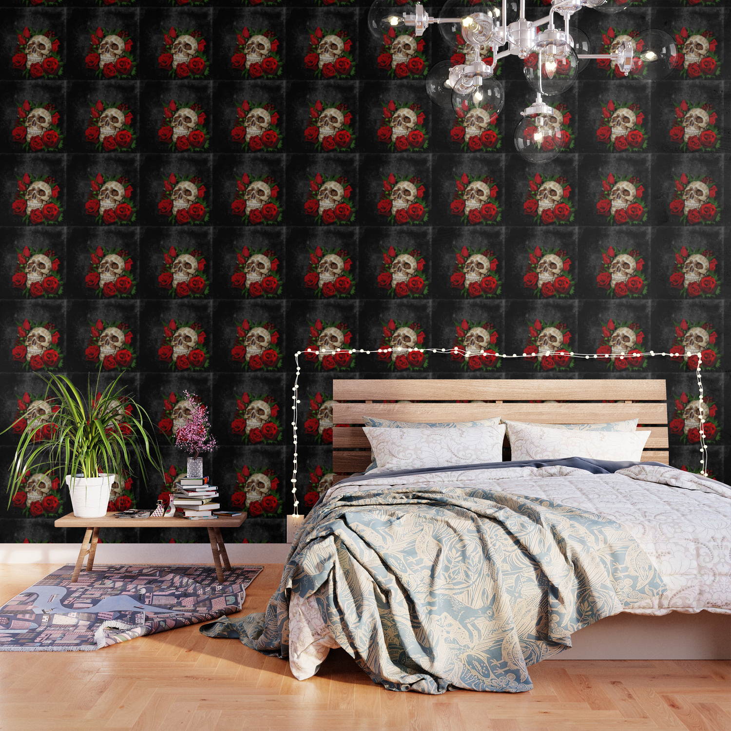 Red Rose Sugar Skull Wallpaper By Digitalizedteam Society6 Red Rose Sugar Skull Wallpaper By Digitalizedteam Society6