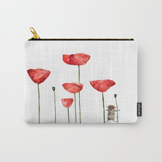 Little mouse loves big poppies Carry-All Pouch