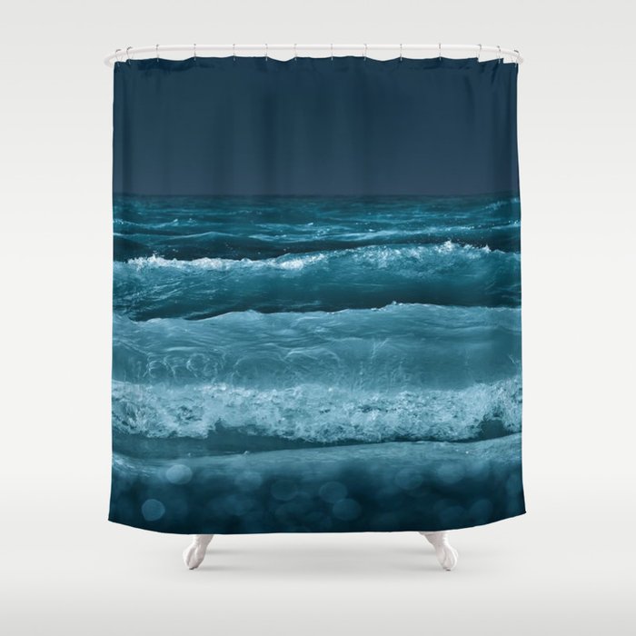 Ocean at Night Shower Curtain