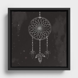Illustrated dreamcatcher and nightsky Framed Canvas