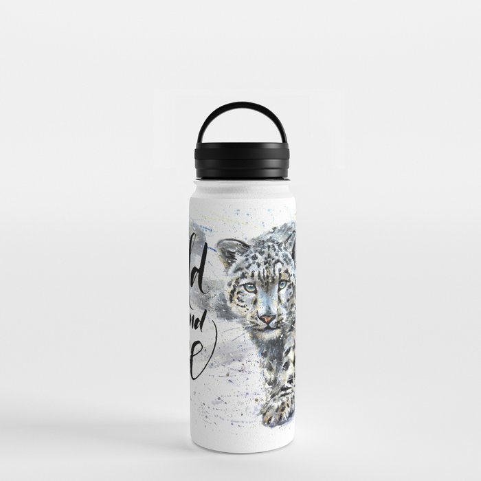 Snow leopard Wild and Free Water Bottle