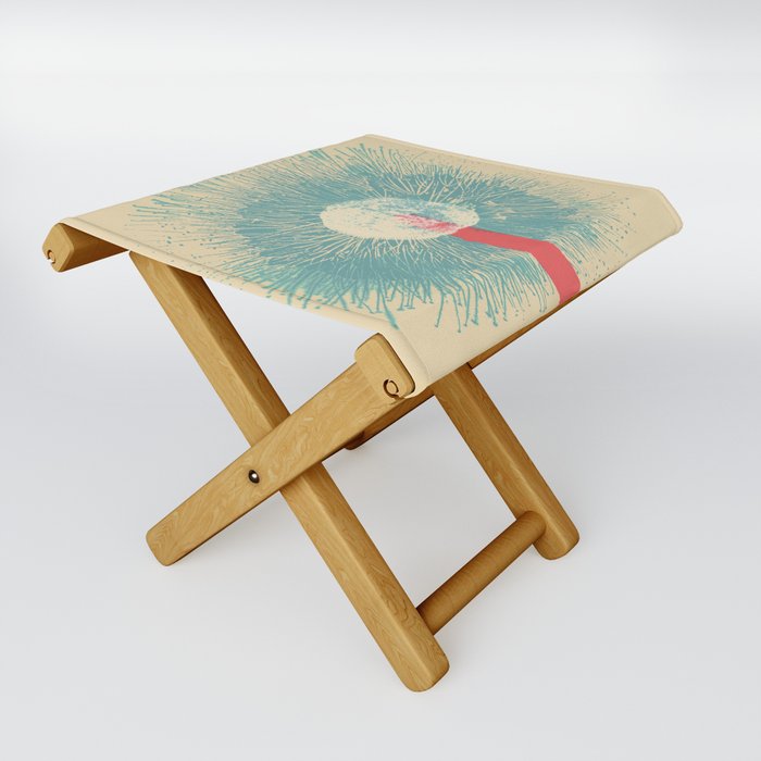 Abstract art gestual and organic flower Folding Stool