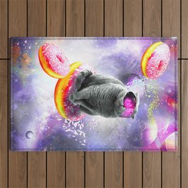 Galaxy Cat Donut - Space Cats Riding Donuts Outdoor Rug