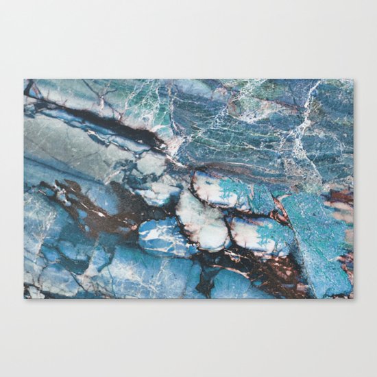 Turquoise Blue Marble Canvas Print