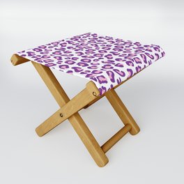 Leopard-White+Purple Folding Stool