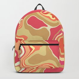pastel red and pale golden rod colored marble Backpack