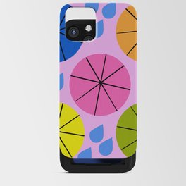 Mid-Century Modern Spring Rainy Day Pink iPhone Card Case