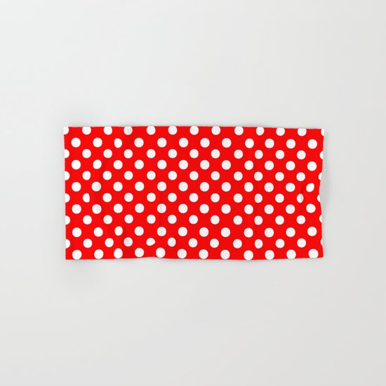 Polka Dots (White/Red) Hand & Bath Towel