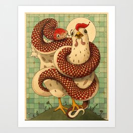 Chicken and the Snake Art Print