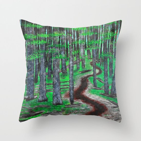 Forest Trail Throw Pillow