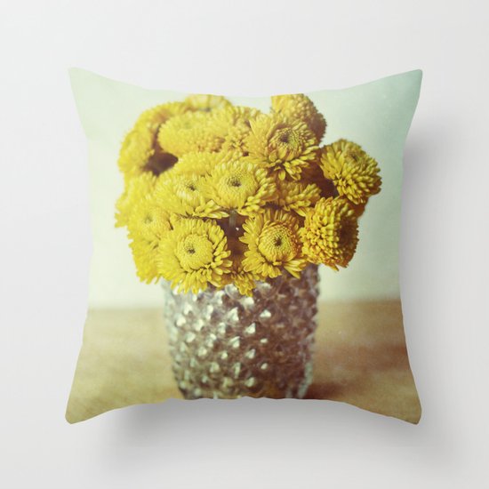 yellow makes me happy Throw Pillow