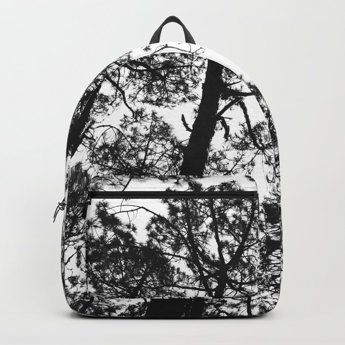 trees, black and white -  Forest landscape photography Backpack