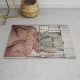 Bird in a Cage - Vintage Collage Rug