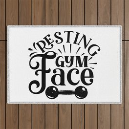 Resting Gym Face Funny Description Fitness Outdoor Rug