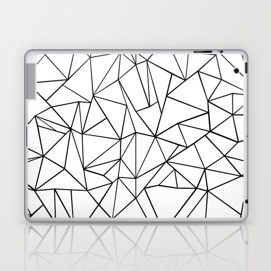 Abstract Outline Black on White Laptop & iPad Skin