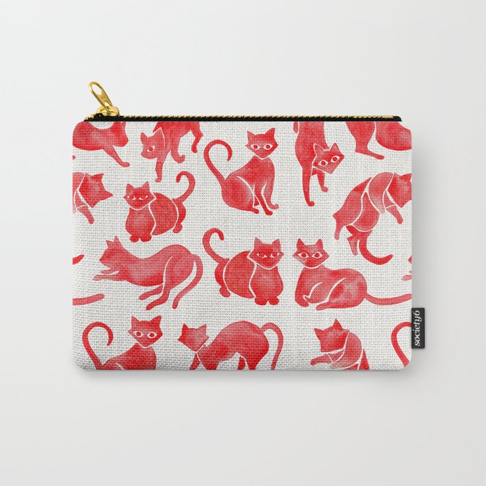 Cat Positions – Red Palette Carry-All Pouch