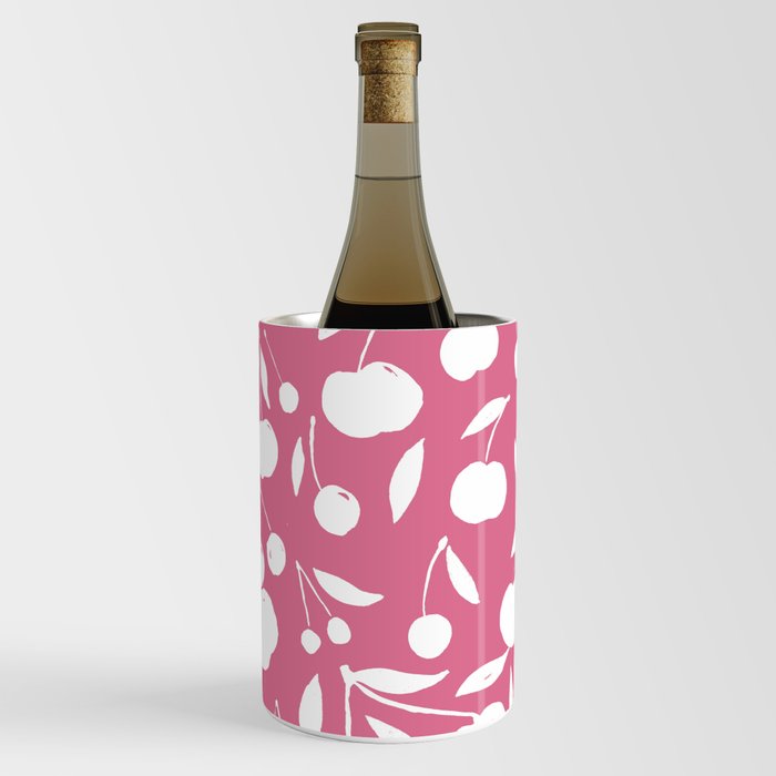 Cherries pattern - pink Wine Chiller