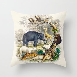 A History of The Earth and Animated Nature Vintage Illustration  by Oliver Goldsmith 1728-1774 Book Throw Pillow