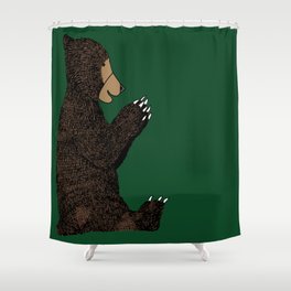 happy bear (green background) Shower Curtain