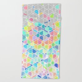 Rainbow Cubes & Diamonds Beach Towel