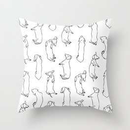 Dachshund Sleep Study Pattern. Sketches of my pet dachshund's sleeping positions. Throw Pillow