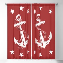 Nautical Anchor and Stars Blackout Curtain