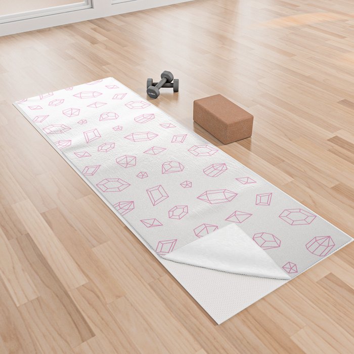 Pink Gems Pattern Yoga Towel