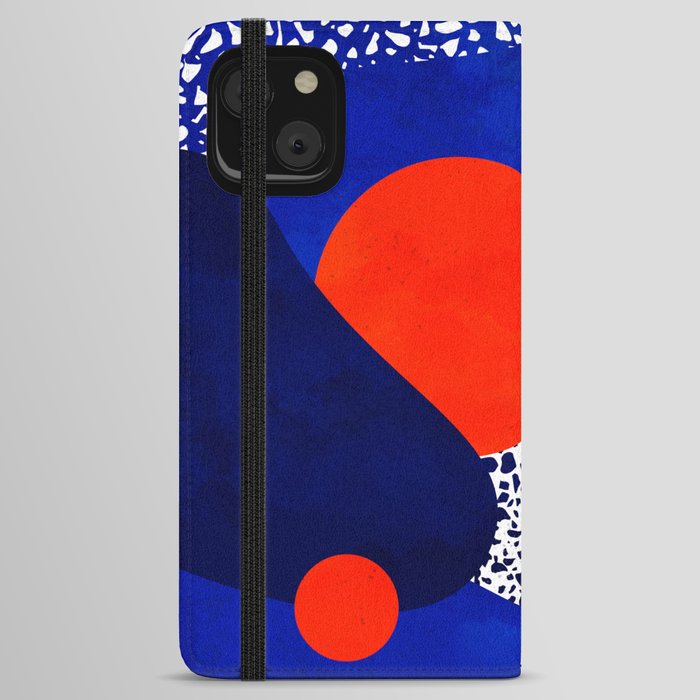 Terrazzo galaxy blue night white red iPhone Wallet Case