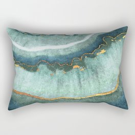 Gold Turquoise Agate Rectangular Pillow