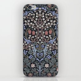 William Morris Vintage Blackthorn Dark Blue 1892 iPhone Skin