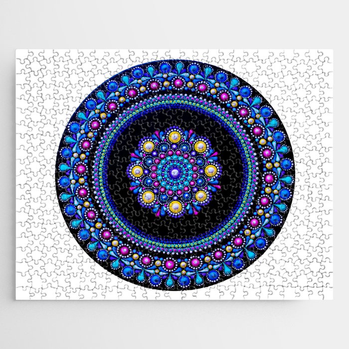 Colorful Mandala; Dot Painting Jigsaw Puzzle