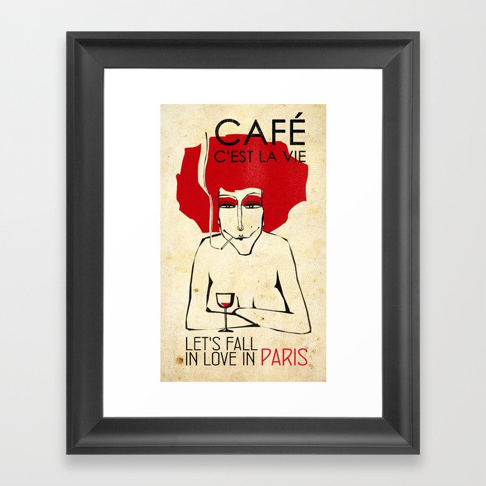 Café c'est la vie - Paris Framed Art Print