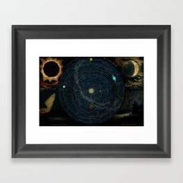 "Planetary System, Eclipse of the Sun, the Moon, the Zodiacal Light, Meteoric Shower" by Levi Walter Yaggi, 1887 Framed Art Print