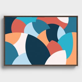 Abstract Nature Leaves Foliage in Modern Contemporary Color Palette  Framed Canvas