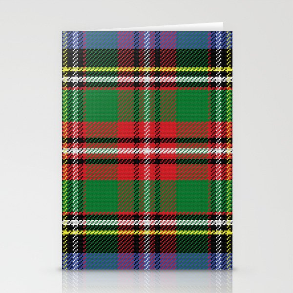 Christmas Colorful Plaid Pattern Stationery Cards