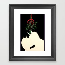 mistletoe kiss Framed Art Print