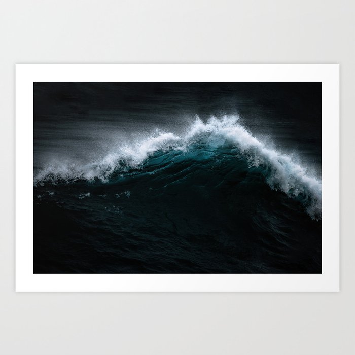 Dark Blue Waves On The Coast Of Portugal Art Print