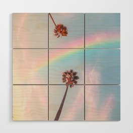 Somewhere Over the Rainbow & Palm Trees Wood Wall Art