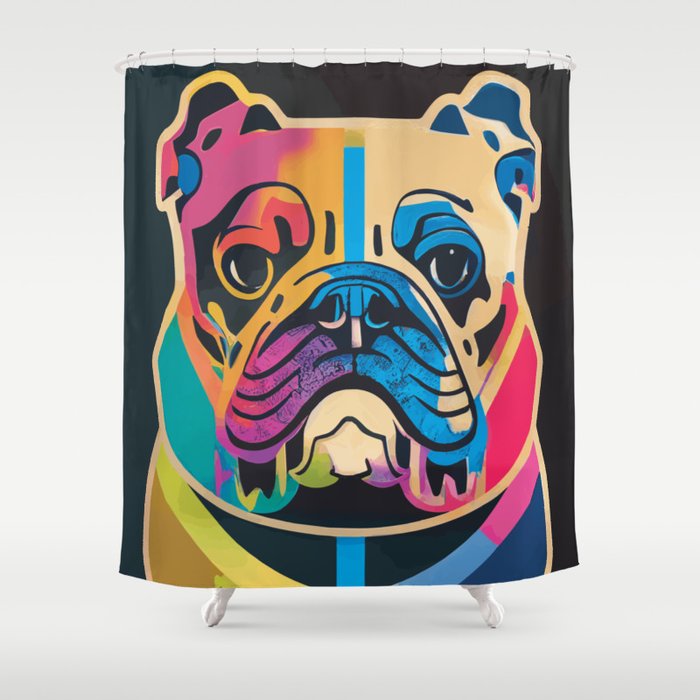 Stand Out with Our Unique and Artistic Old English Bulldog Art Shower Curtain