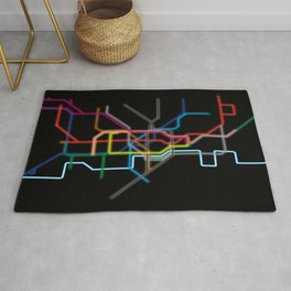 London: Neon Underground Area & Throw Rug