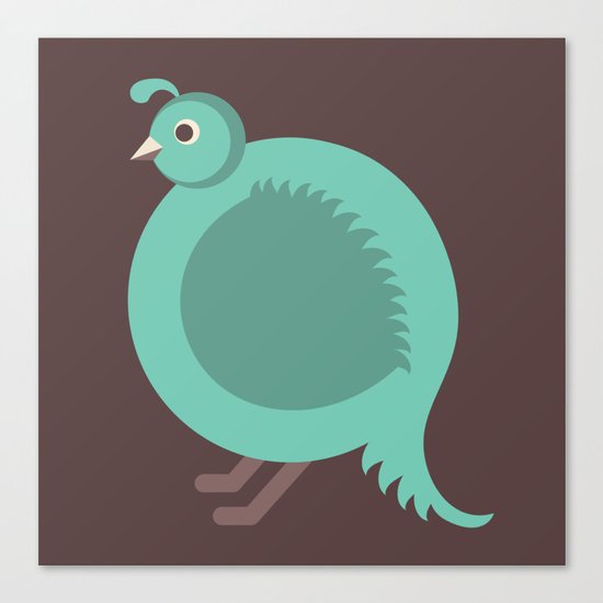Letter Q // Animal Alphabet // Quail Monogram Canvas Print