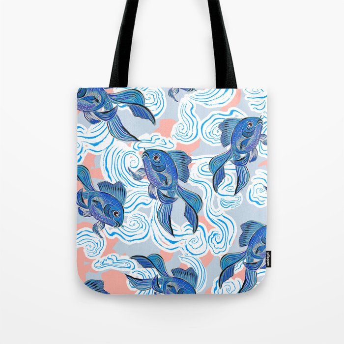 Asian Goldfish_Blues Tote Bag