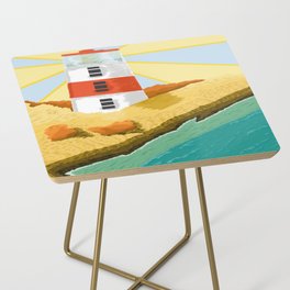 Lighthouse on the Rocks Side Table