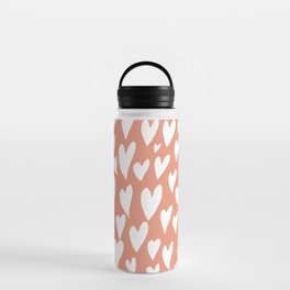 Valentines day hearts explosion - coral Water Bottle