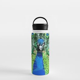 Peacock Low Poly Geometric Vector Art Water Bottle