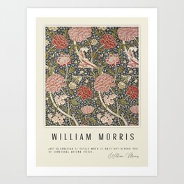 Modern poster-William Morris-Vegetable print (red). Art Print