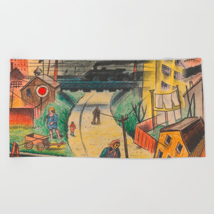 Vorstadt V (1926) Beach Towel