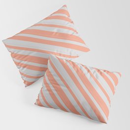 [ Thumbnail: Light Gray & Dark Salmon Colored Lines/Stripes Pattern Pillow Sham ]