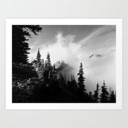 Hurricane Ridge in the PNW | Black & White Art Print