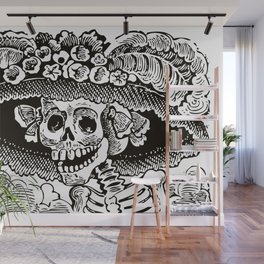 Calavera Catrina | Skeleton Woman | Black and White | Wall Mural